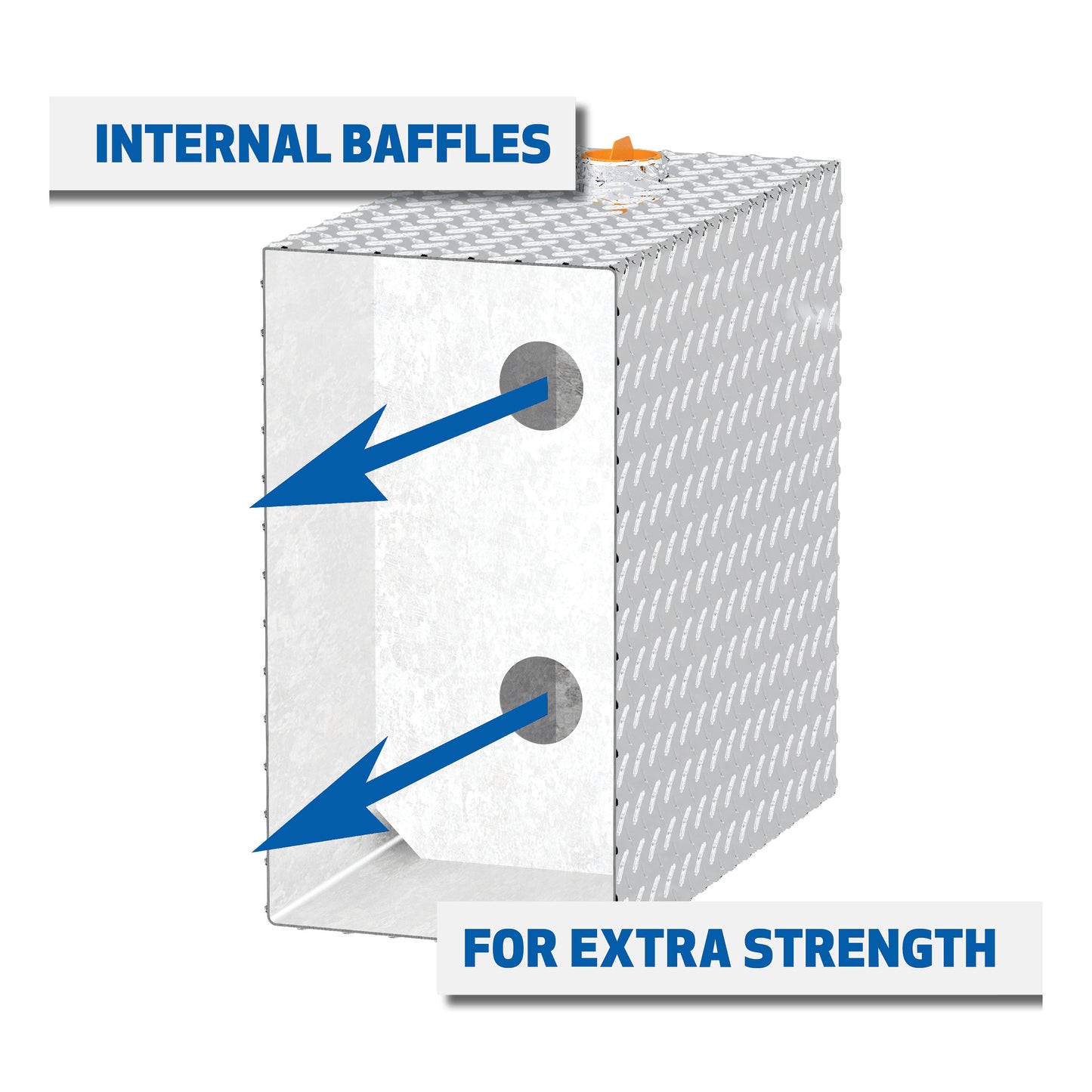 UWS 50-Gallon Rectangle Transfer Tank - Bright Aluminum - TT-50-R-T-P