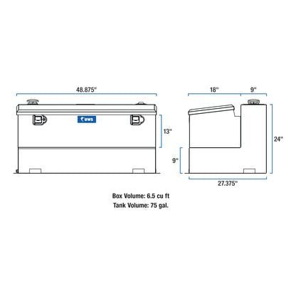 UWS 75-Gallon Combo Transfer Tank - Gloss Black - TT-75-COMBO-BLK