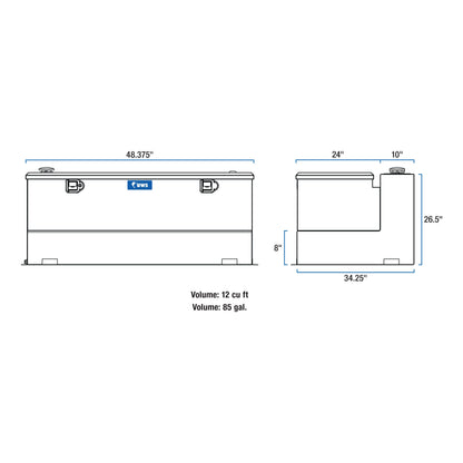UWS 85-Gallon Combo Transfer Tank - Gloss Black - TT-85-COMBO-BLK
