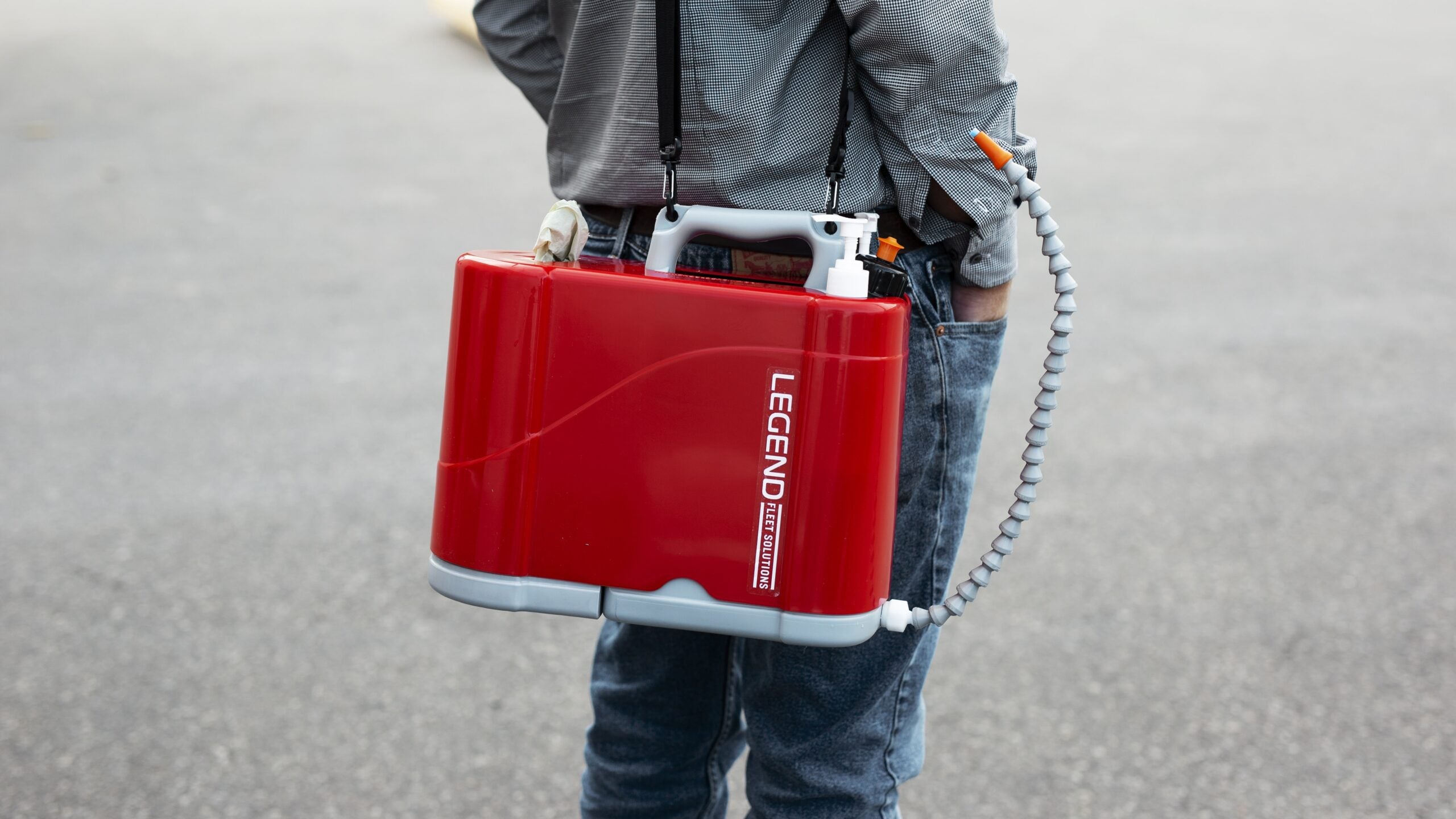 ShoulderSink Red Mobile Handwashing Station - HS1-001 - Upfit Supply