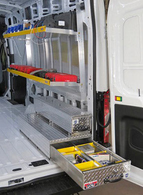 Aluminum Folding Shelves for RAM ProMaster Cargo Vans