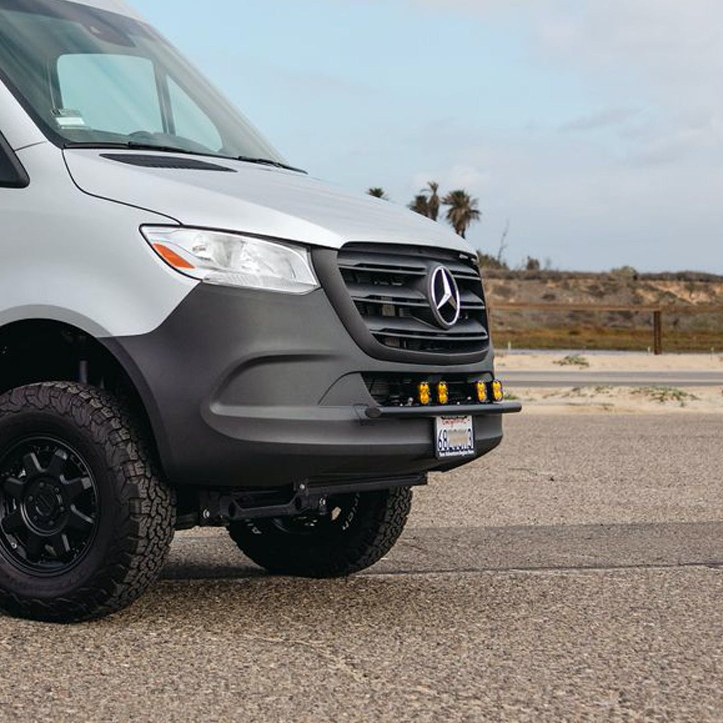 Vanspeed Defender Front Bumper w/ Universal Light Mounts for Mercedes Sprinter 144/170 (2019+) - VNSPD-007
