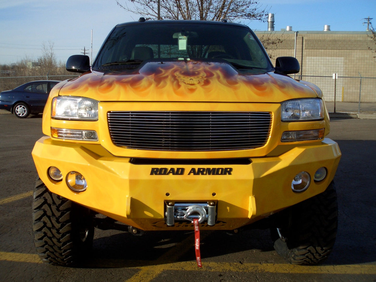 Road Armor Stealth Front Winch Bumper WARN M12000, Smittybilt XRC 2000-2007 GMC 2500 3500 - 23710B