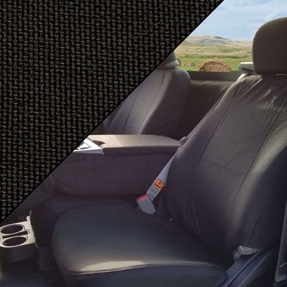 Front Bench Seat Covers for Ford F-150 (2021-2024) - Trim: XLT Trim | Body Type: Regular Cab | Center Console: Has Storage In Armwrest | Color: Black