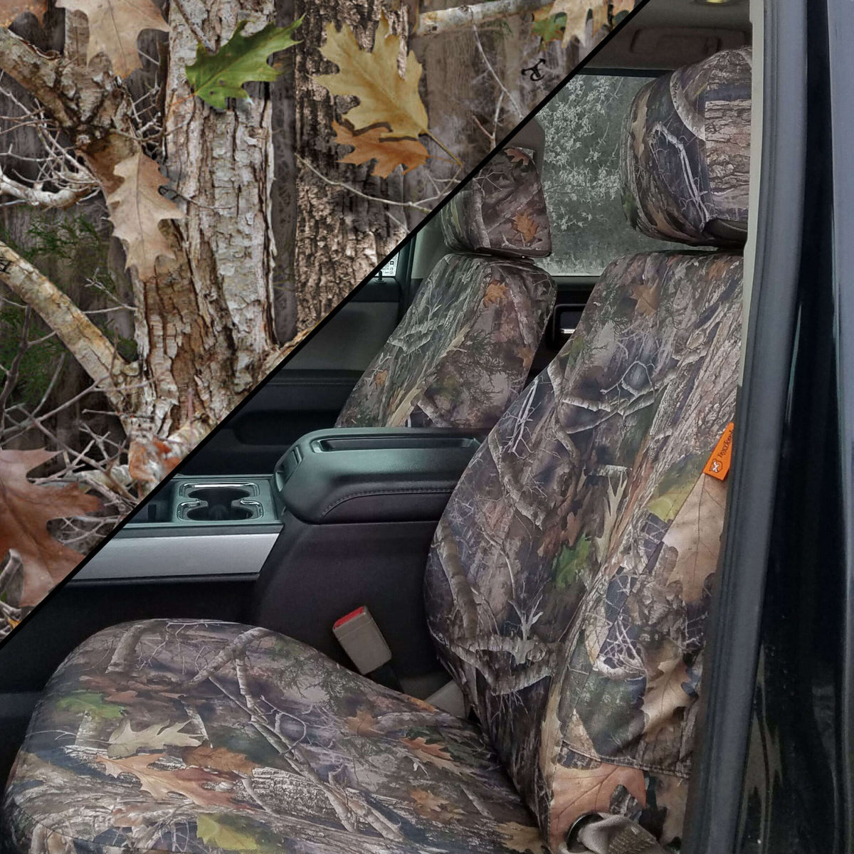 Front Bench Seat Covers for Ford F-150 (2021-2024) - Body Type: Regular Cab | Center Console: Has Work Surface | Color: Kanati