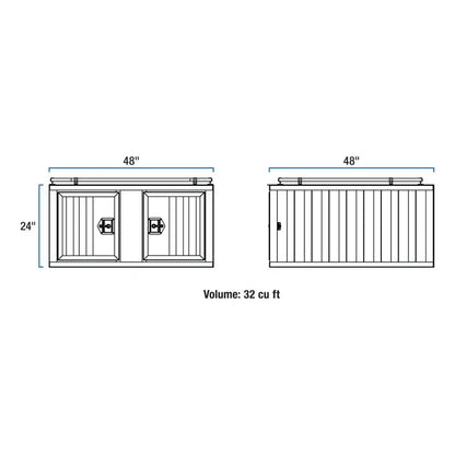 UWS Bright Aluminum 48" X 48" Double-Door Dog Box With Divider