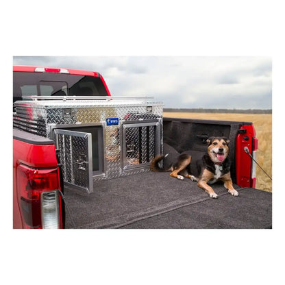 UWS Bright Aluminum 48" X 48" Double-Door Dog Box With Full Enclosure & Storage