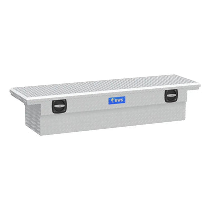 UWS Crossover Tool Box - 69-in - Low Profile - Single Lid - Standard Tub - Secure Lock Handles - Bright Aluminum - SL-69-LP