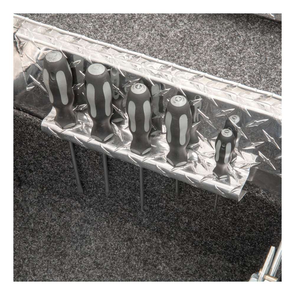 UWS Crossover Tool Box - 69-in - Low Profile - Single Lid - Standard Tub - Secure Lock Handles - Bright Aluminum - SL-69-LP