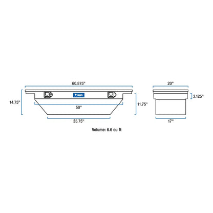 UWS Crossover Tool Box - 60-in - Low Profile Lid - Angled