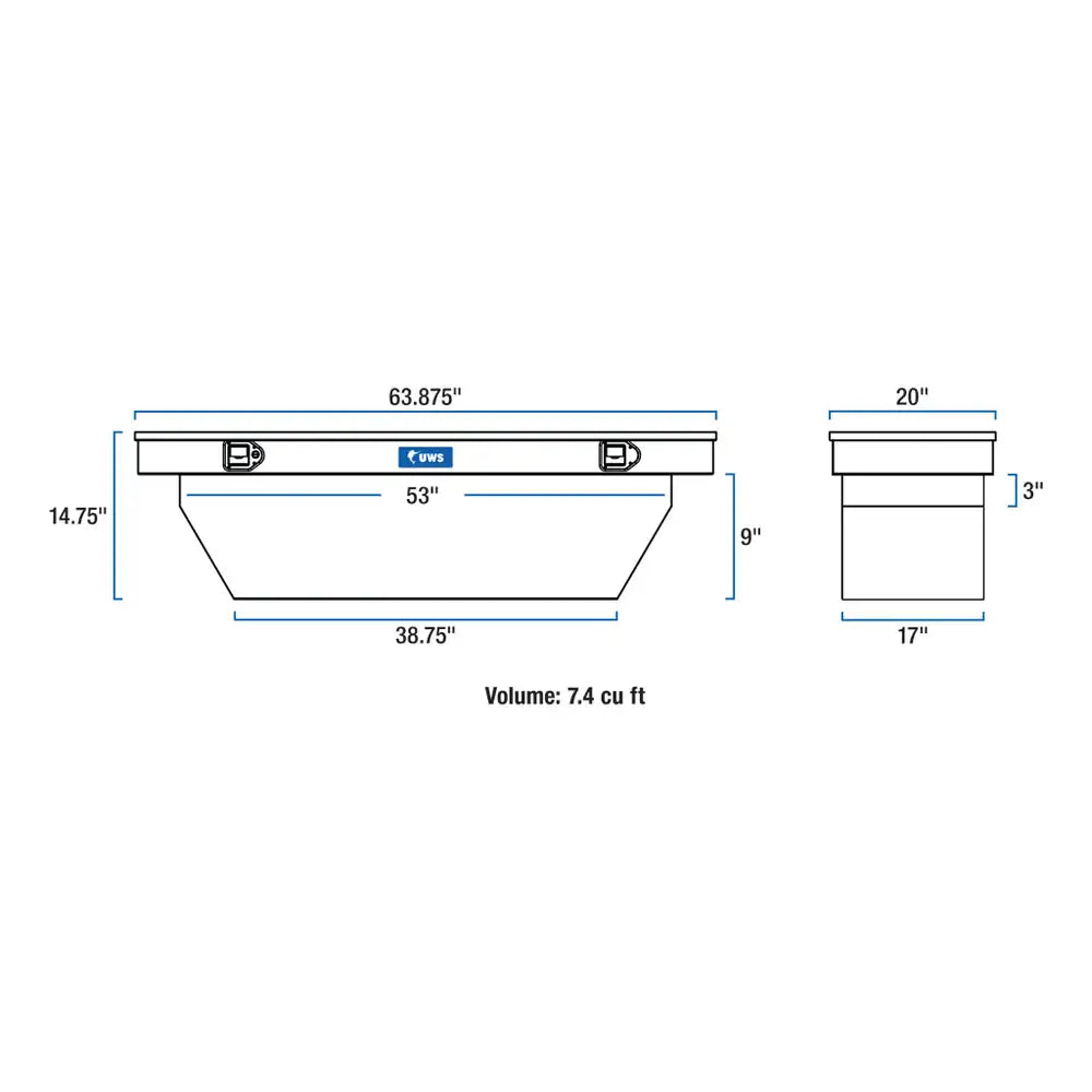 UWS Crossover Tool Box - 63-in - Standard Lid - Angled