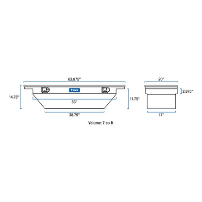 UWS Crossover Tool Box - 63-in - Low Profile Lid - Angled