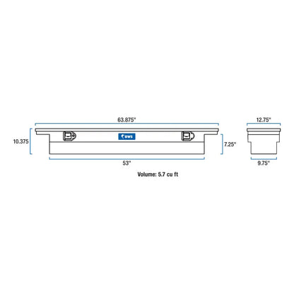 UWS Crossover Tool Box - 63-in - Low Profile Lid - Slim Line