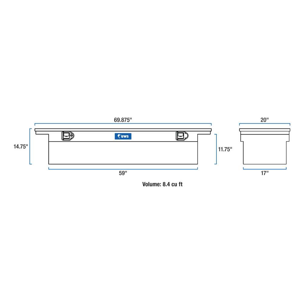UWS Crossover Tool Box - 69-in - Low Profile Lid