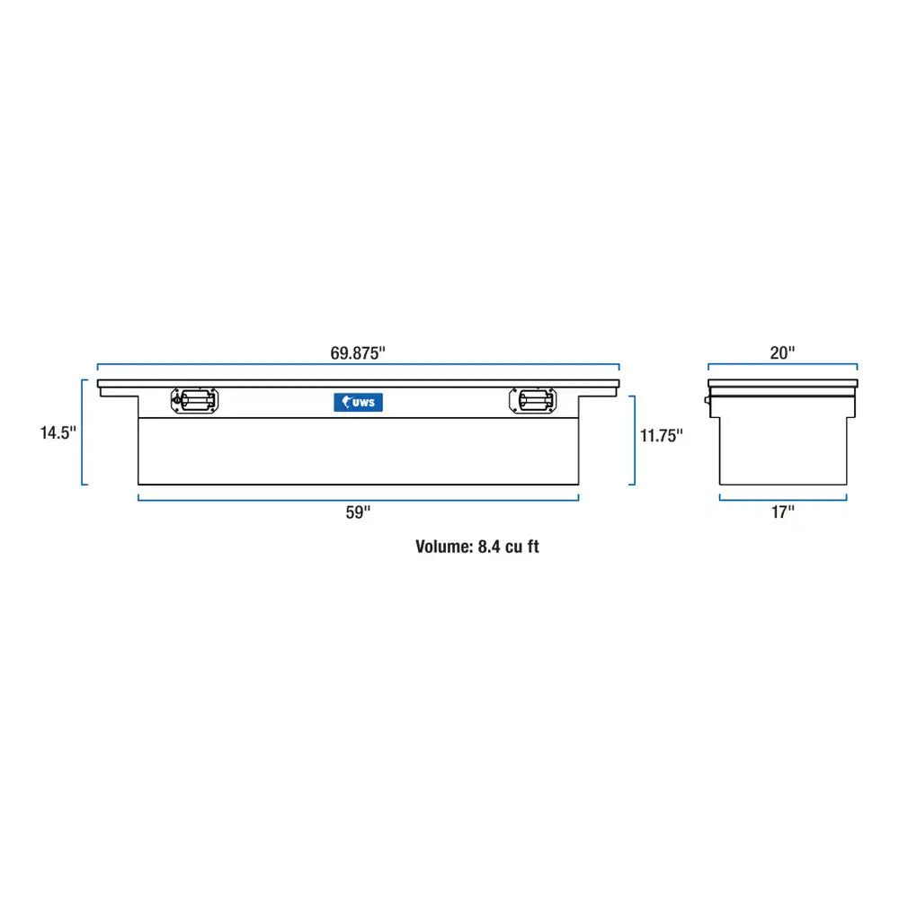UWS Crossover Tool Box - 69-in - Low Profile Lid - Pull Handles