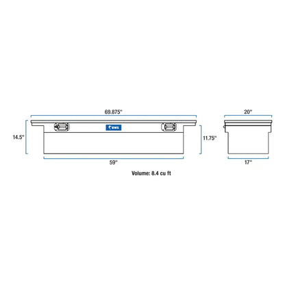 UWS Crossover Tool Box - 69-in - Low Profile Lid - Pull Handles