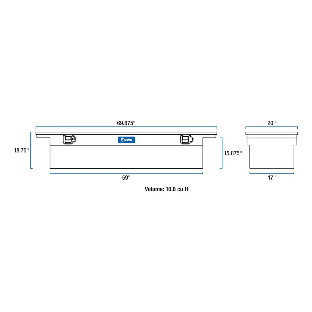 UWS Crossover Tool Box - 69-in - Low Profile - Single Lid - Deep Tub