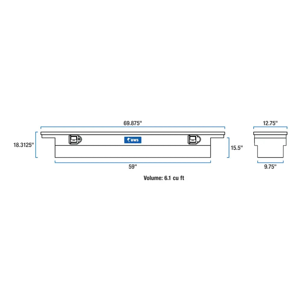 UWS Crossover Tool Box - 69-in - Low Profile Lid - Slim Line - Deep