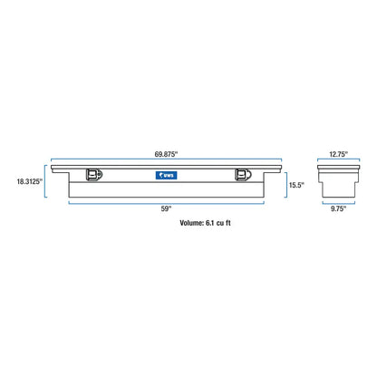 UWS Crossover Tool Box - 69-in - Low Profile Lid - Slim Line - Deep
