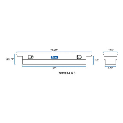 UWS Crossover Tool Box - 72-in - Low Profile Lid - Slim Line - Deep