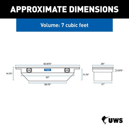 UWS Crossover Tool Box - 63-in - Low Profile Lid - Angled - Secure Lock