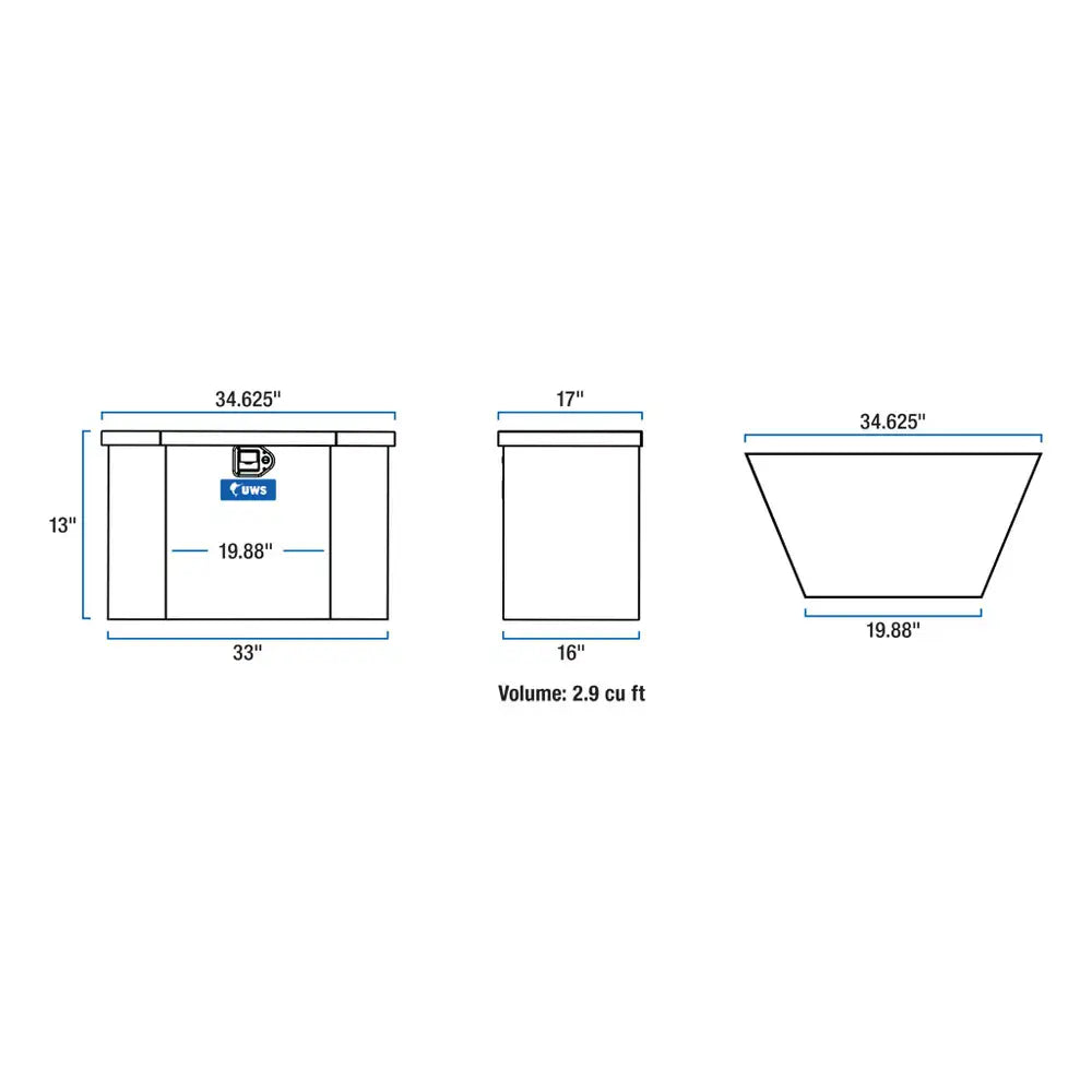 UWS 34" Trailer Tongue Box With Low Profile