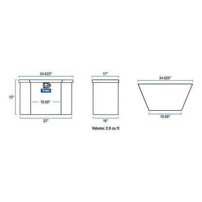 UWS 34" Trailer Tongue Box With Low Profile