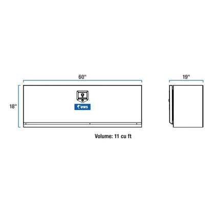 UWS Bright Aluminum 60" Single-Door Underbody Tool Box