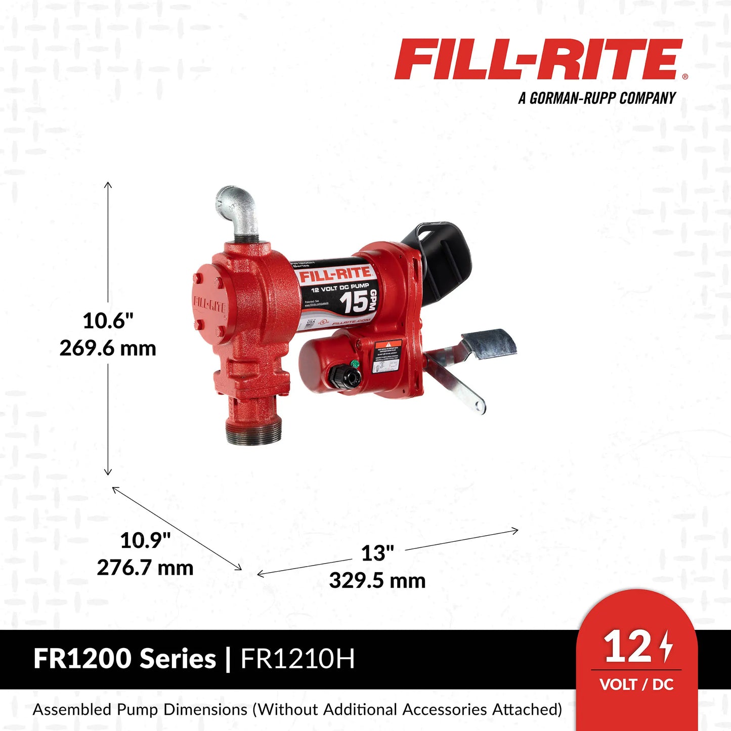 Fill-Rite 15 Gallon Per Minute Fuel Transfer Pump With Nozzle
