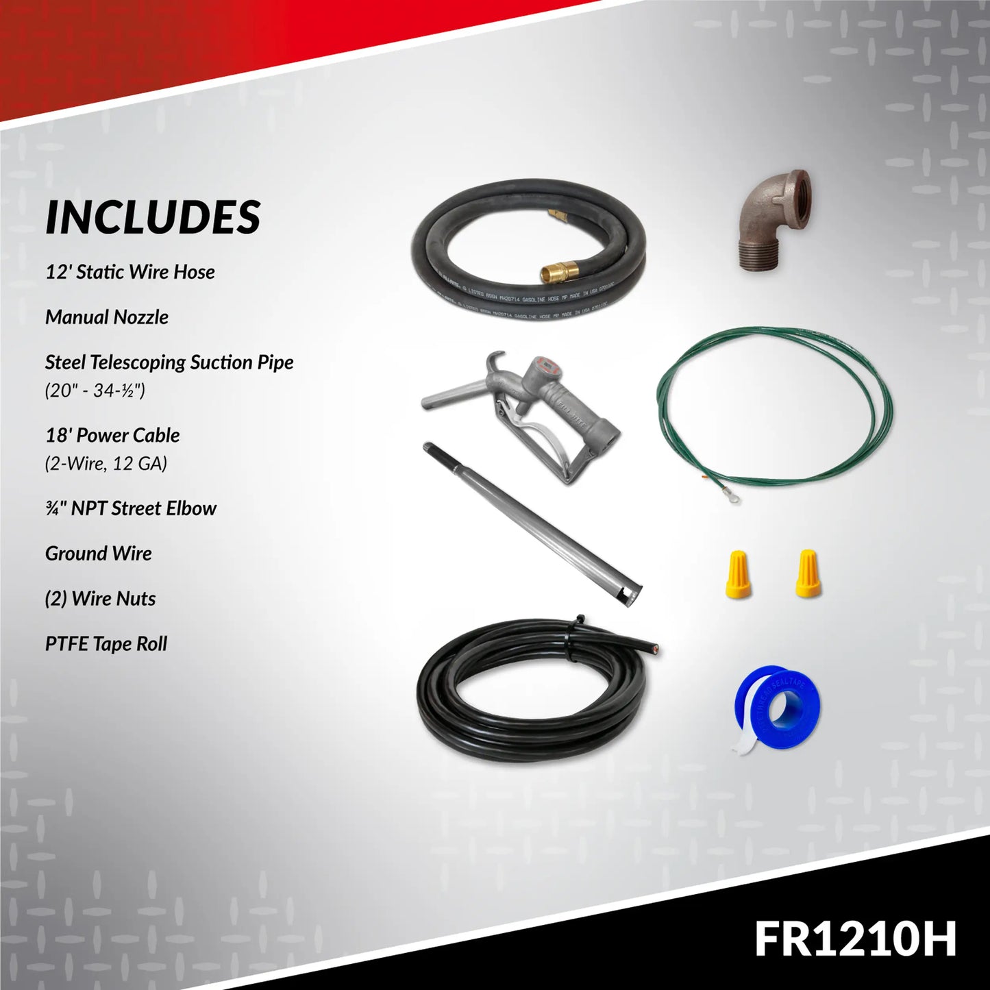 Fill-Rite 15 Gallon Per Minute Fuel Transfer Pump With Nozzle