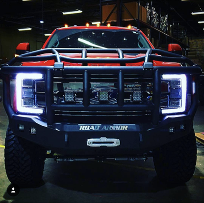 Road Armor Stealth Front Winch Bumper Titan II Guard - Intimidator 2017-2022 Ford F-250 F-350 - 617F3B