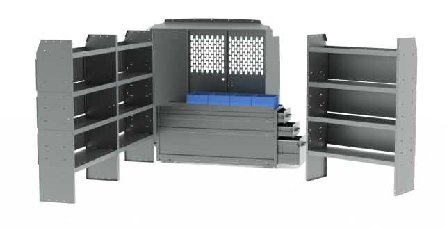 EZ All Trades Shelving Package for Mercedes Sprinter - 144-in WB - Std Roof
