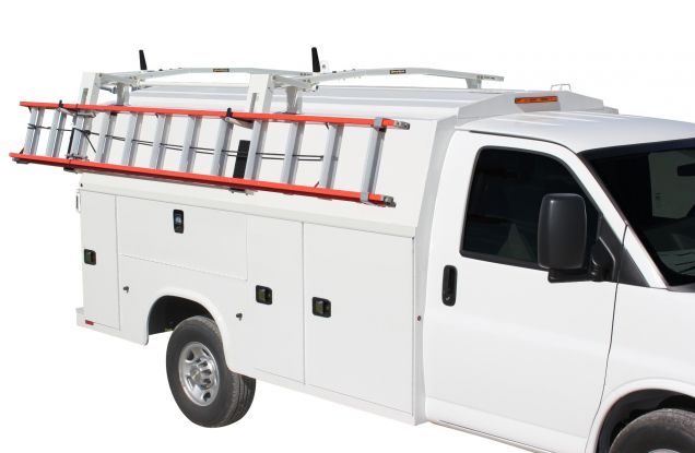 Drop Down Ladder Rack - Steel - Covered Service Body - High Roof - 47993
