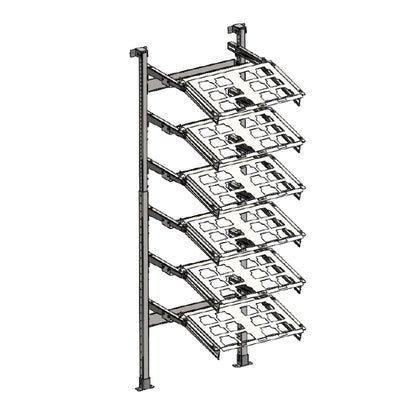 Holman ProStow Single Sliding Packout-Compatible Van Shelving - 6 Shelves - 48061SP