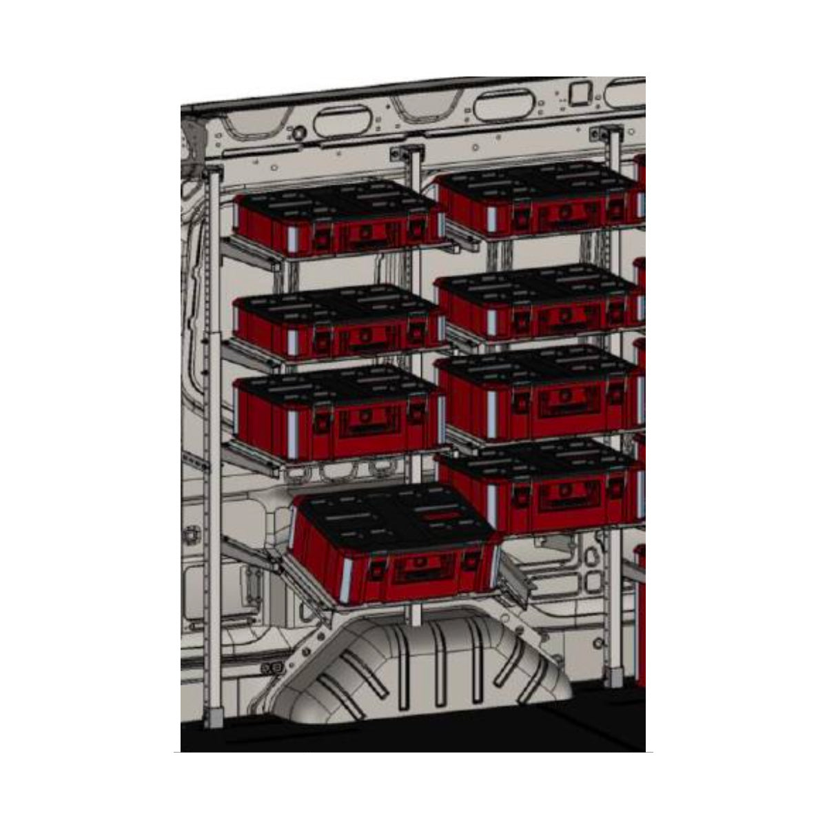 Holman ProStow Double Sliding Packout-Compatible Van Shelving - 4 Shelves - 48042SP