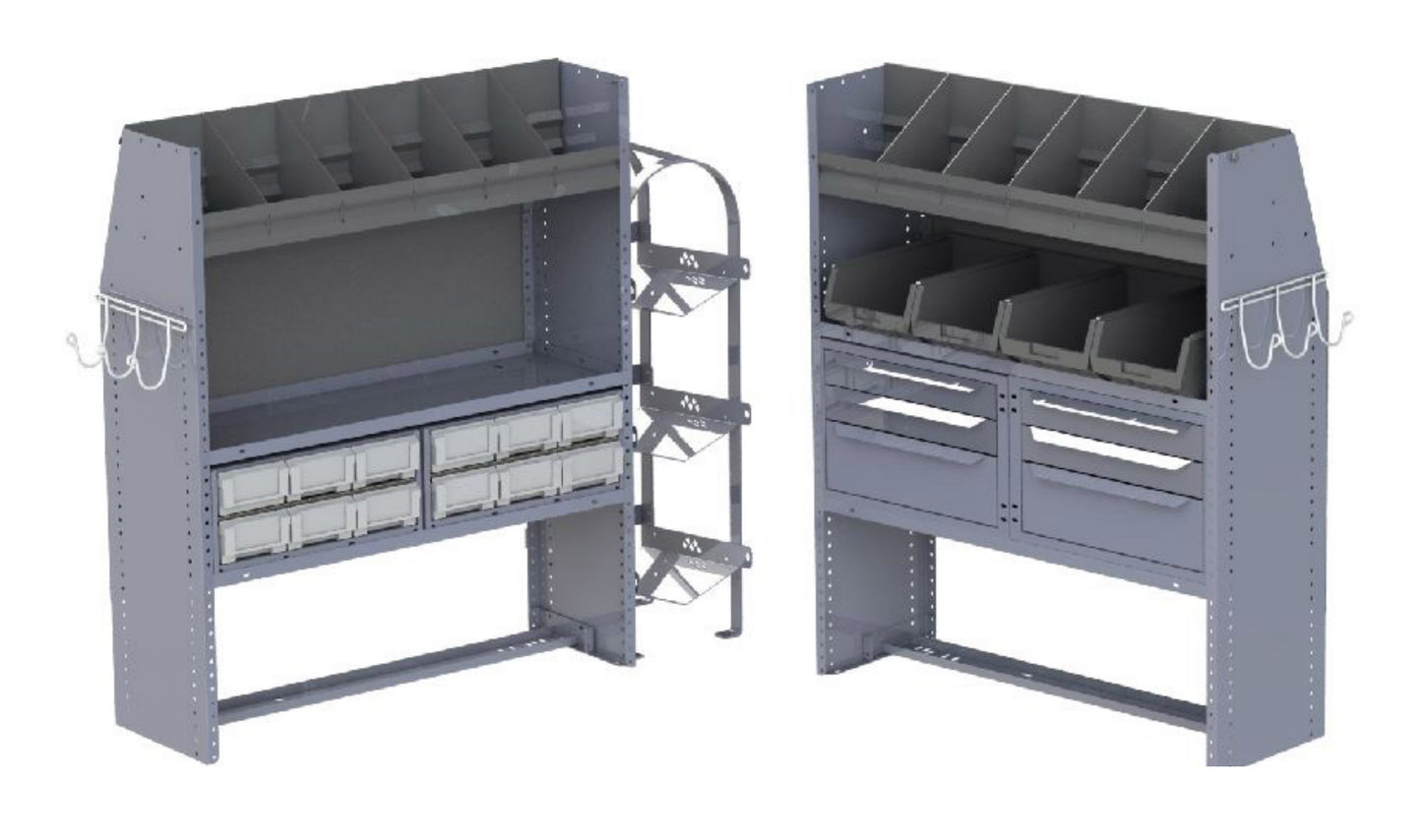 Masterack HVAC Shelving Package for Ford Transit Connect & RAM ProMaster City