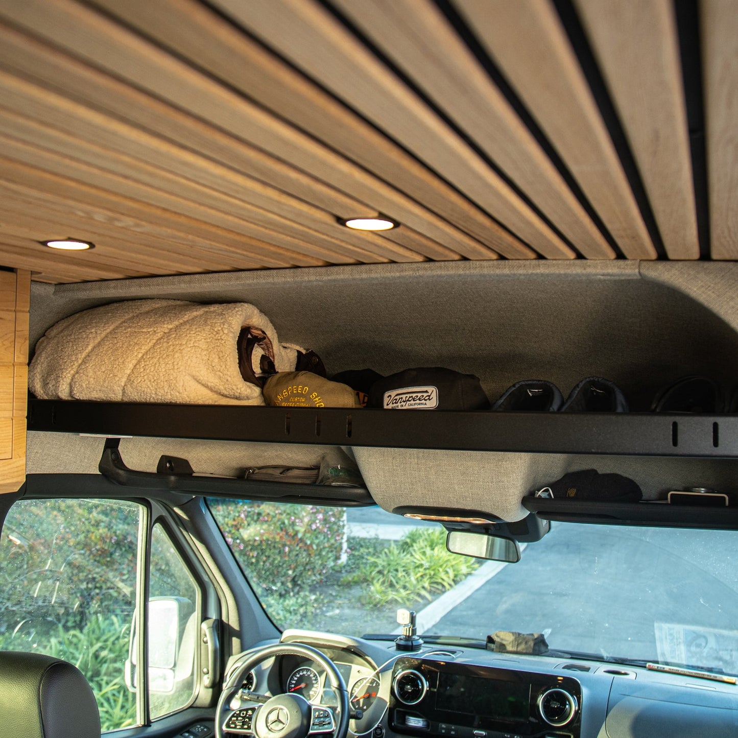 Vanspeed Headliner Shelf - Overhead Cab Storage for Mercedes Sprinter 144/170 (2008+) - VNSPD-026
