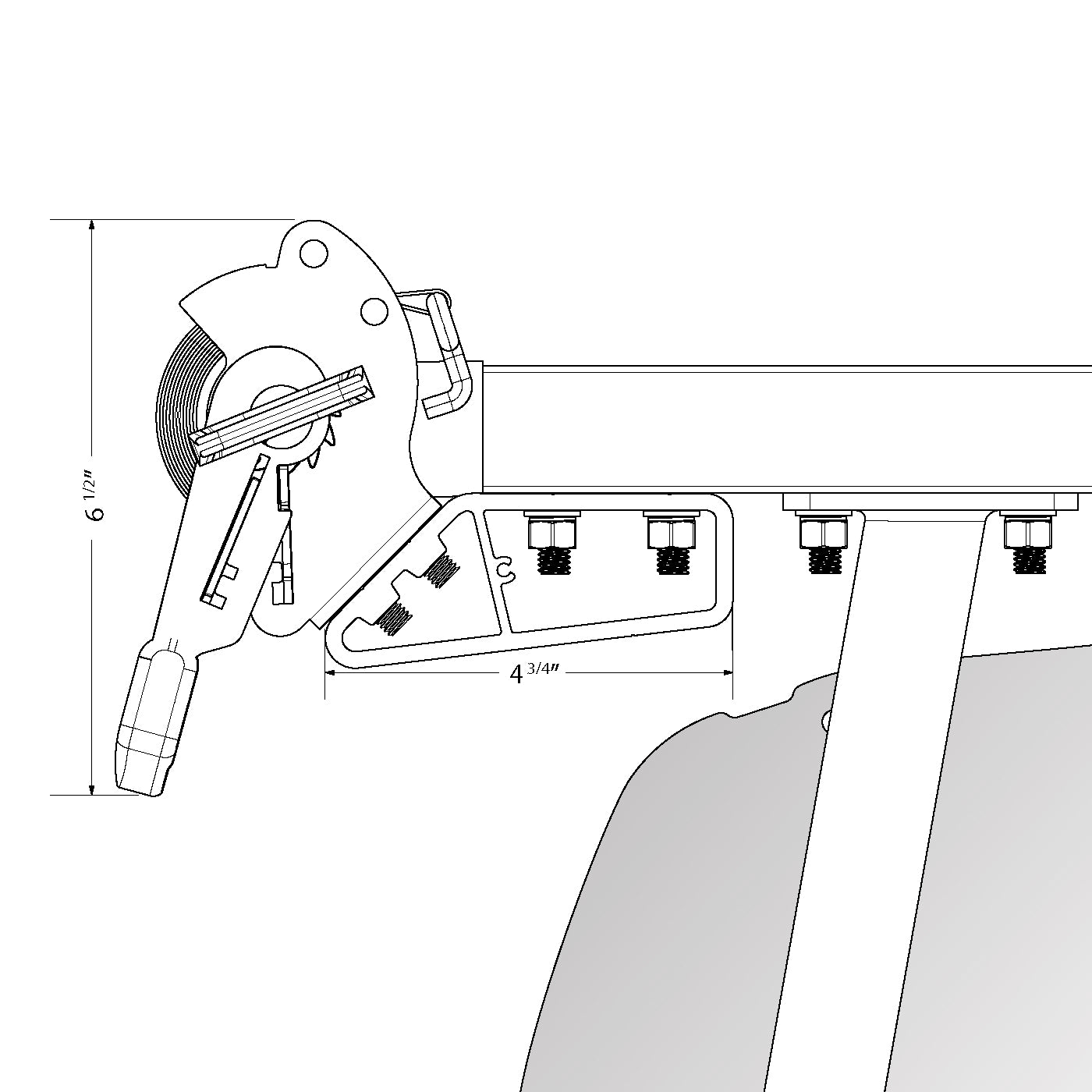 Vantech Self-Contained Ratchet Tie-Down for H3/J Series System