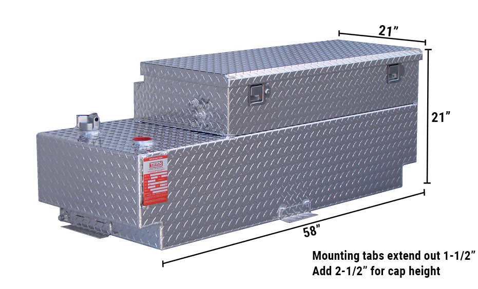 ATI 58 Gallon Transfer Tank/Toolbox Combo - 9-in H Toolbox