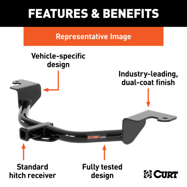 CURT Class 2 Trailer Hitch, 1-1/4" Receiver, Select Ford Transit Connect - 12076 - Image 2