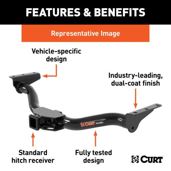 CURT Class 3 Trailer Hitch, 2" Receiver, Select Mercedes-Benz Metris - 13276 - Image 2
