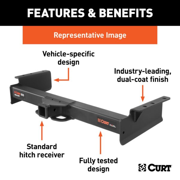 CURT Xtra Duty Class 5 Trailer Hitch, 2" Receiver, Select Chevy Express, GMC Savana - 15320 - Image 2