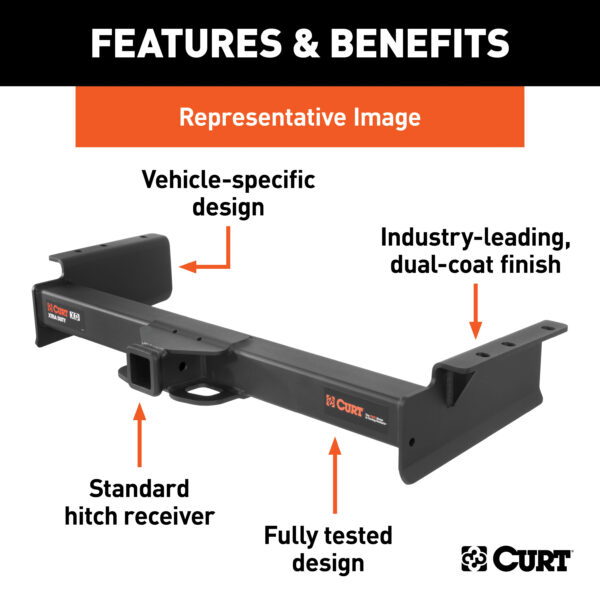 CURT Xtra Duty Class 5 Hitch, 2", Select Chevy Silverado, GMC Sierra 2500, 3500 HD - 15363 - Image 2