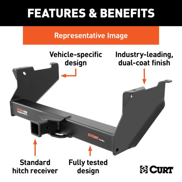 CURT Commercial Duty Class 5 Hitch, 2-1/2", Select Dodge, Ram 1500, 2500, 3500 - 15809 - Image 2