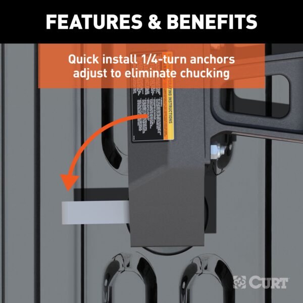 CURT Puck 5th Wheel Legs, Select Silverado, Sierra HD, 8' Bed, 30K, Carbide Black - 16024 - Image 4