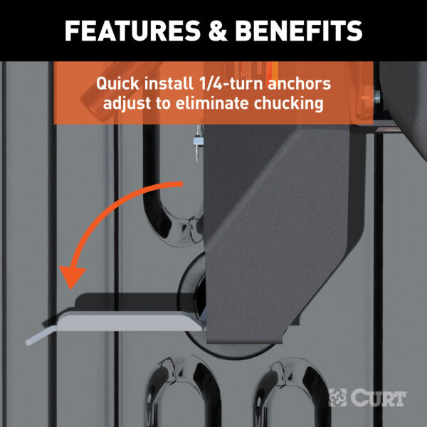 CURT Puck System 5th Wheel Legs, Select Silverado, Sierra 2500, 3500 HD, 8' Bed, 25K - 16025 - Image 4
