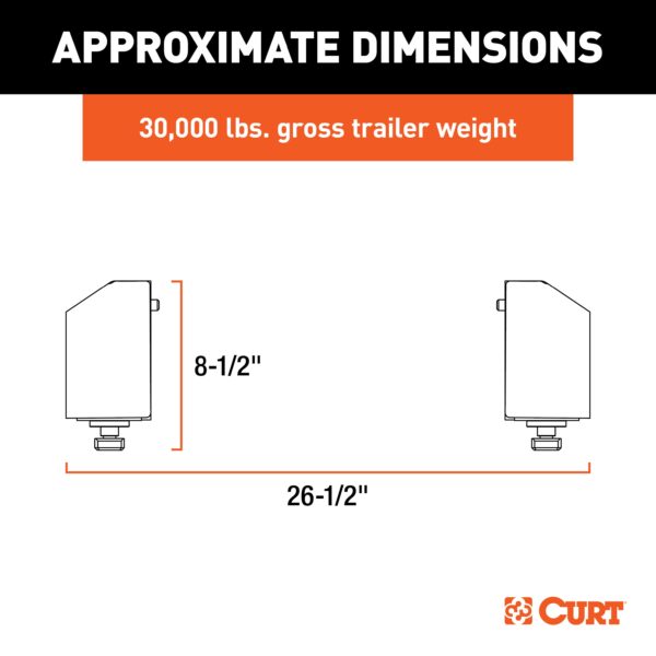 CURT Puck 5th Wheel Legs, Select Silverado, Sierra HD, 8' Bed, 30K, Teridium Grey - 16030 - Image 6