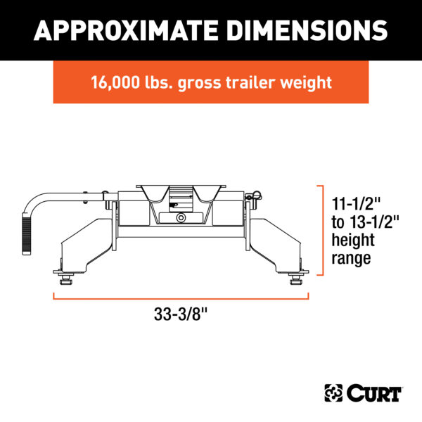 CURT E16 5th Wheel Hitch, Select Ford F-250, F-350, F-450, 8' Bed Puck System - 16031 - Image 8