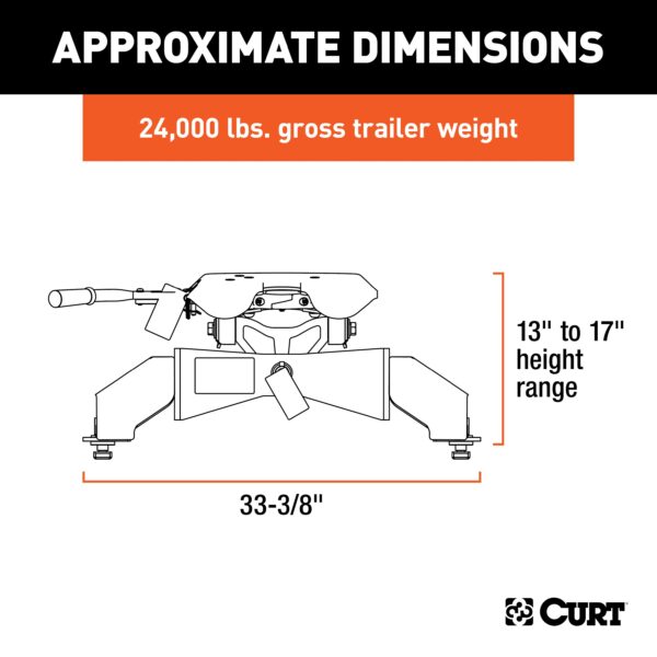 CURT A25 5th Wheel Hitch, Select Ford F-250, F-350, F-450, 8' Bed Puck System - 16036 - Image 13