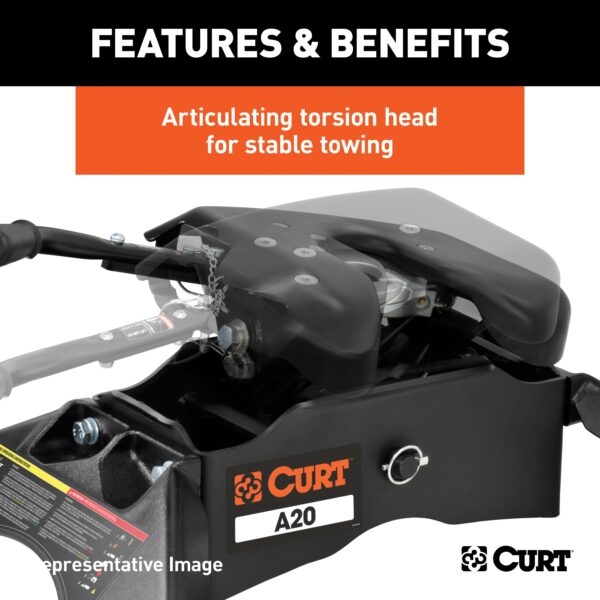 CURT A20 5th Wheel Hitch, Select Ram 2500, 3500, 8' Bed Puck System - 16044 - Image 6